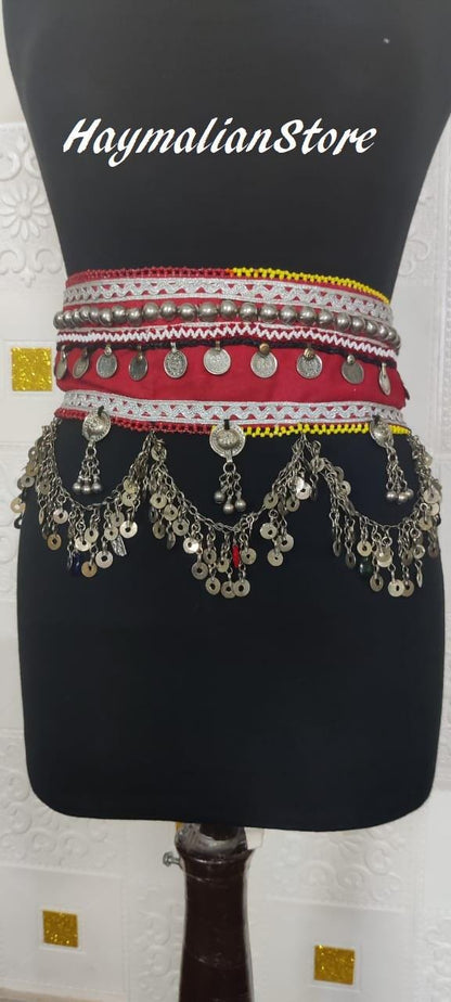 Handmade  Kuchi Afghan Gypsy Banjara Tribal Vintage Handmade Special Ethnic Belts with metal Chain