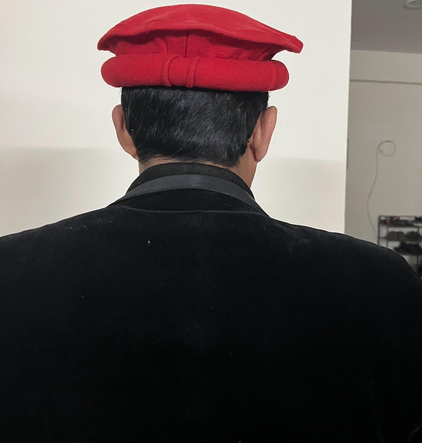 Handmade Wool Pakol Hat: Afghan Chitrali Style, Red (Size 11)