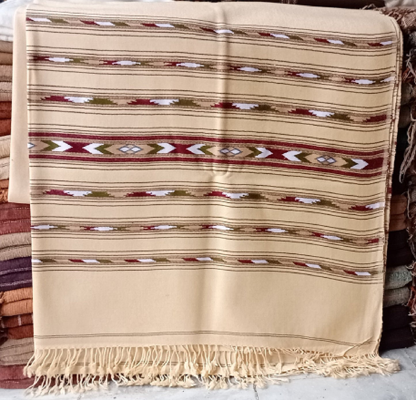 Primum Quality Afghan Patu Pure lamb Wool Winter Blanket - Shawl hand made from Swat