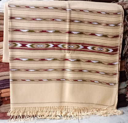 Primum Quality Afghan Patu Pure lamb Wool Winter Blanket - Shawl hand made from Swat