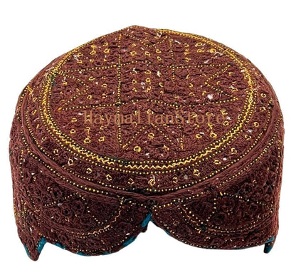 Handmade Embroidered Mirror Cap: Afghan, Sindhi, Balochi Style