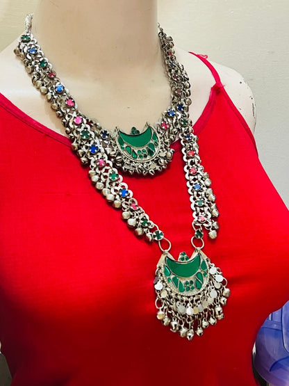 Afghan Tribal long Necklace Traditional Handmade Jewelry Kuchi Boho Necklace