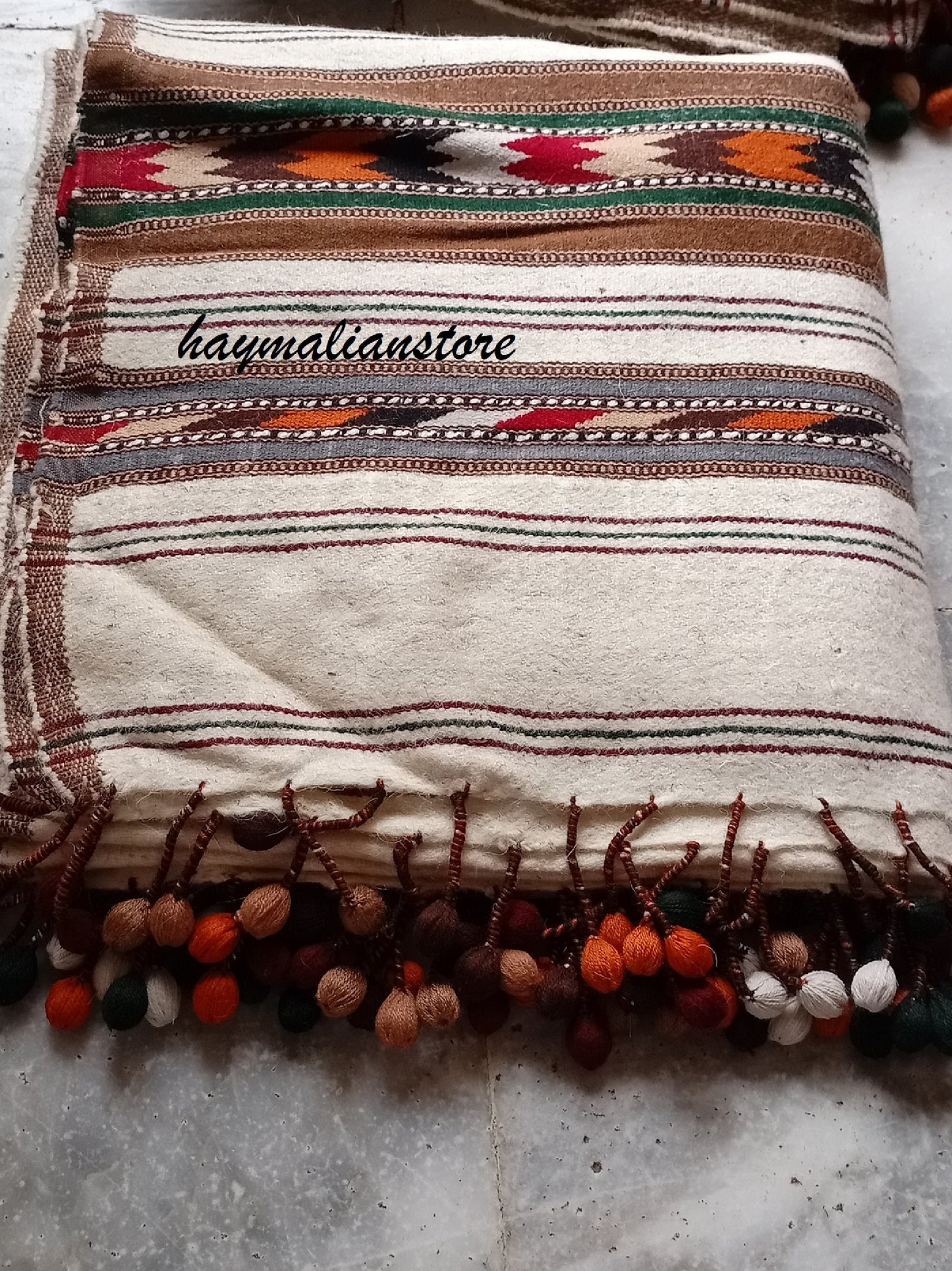 Primum Quality Afghan Patu Pure lamb Wool Winter Blanket - Shawl hand made from Swat