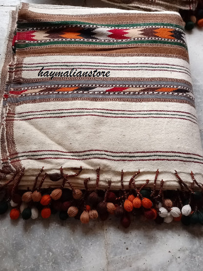 Primum Quality Afghan Patu Pure lamb Wool Winter Blanket - Shawl hand made from Swat