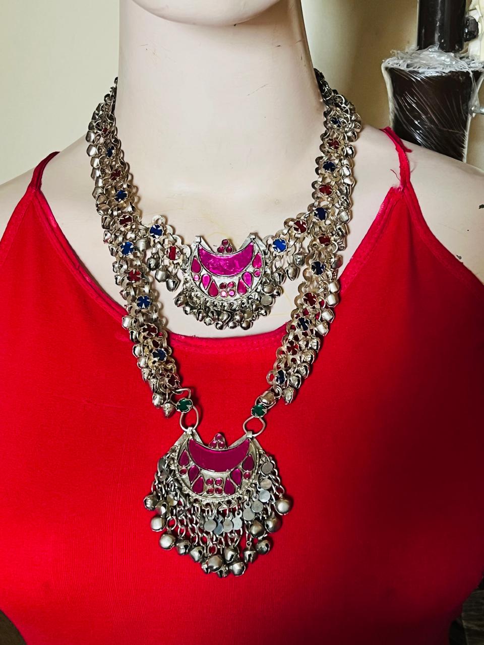 Afghan Tribal long Necklace Traditional Handmade Jewelry Kuchi Boho Necklace