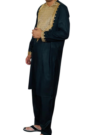 Afghan Peran tumban Afghan Emroidred Men traditional Dress 44 inches Bust
