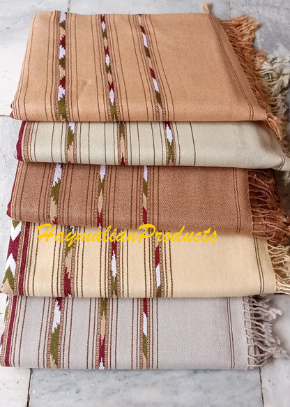 Primum Quality Afghan Patu Pure lamb Wool Winter Blanket - Shawl hand made from Swat