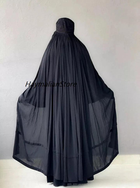 Abaya, Veils Muslim Scarf, Afghan Women Burqa-Abaya, Islamic Kaftan Muslim Hijab, Georgette Fabric