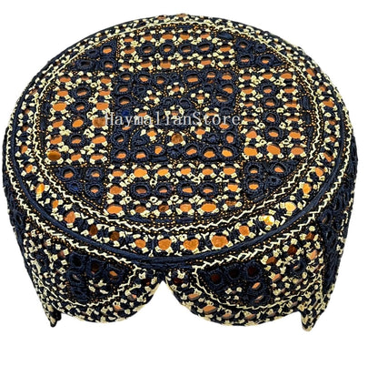 Handmade Embroidered Mirror Cap: Afghan, Sindhi, Balochi Style