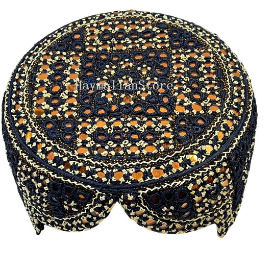 Handmade Embroidered Mirror Cap: Afghan, Sindhi, Balochi Style