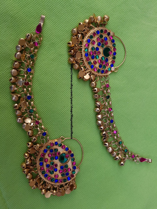 Handmade Kuchi Afghan Earrings Tribal Jewelry Anchor Bohemian Boho from Pakistan