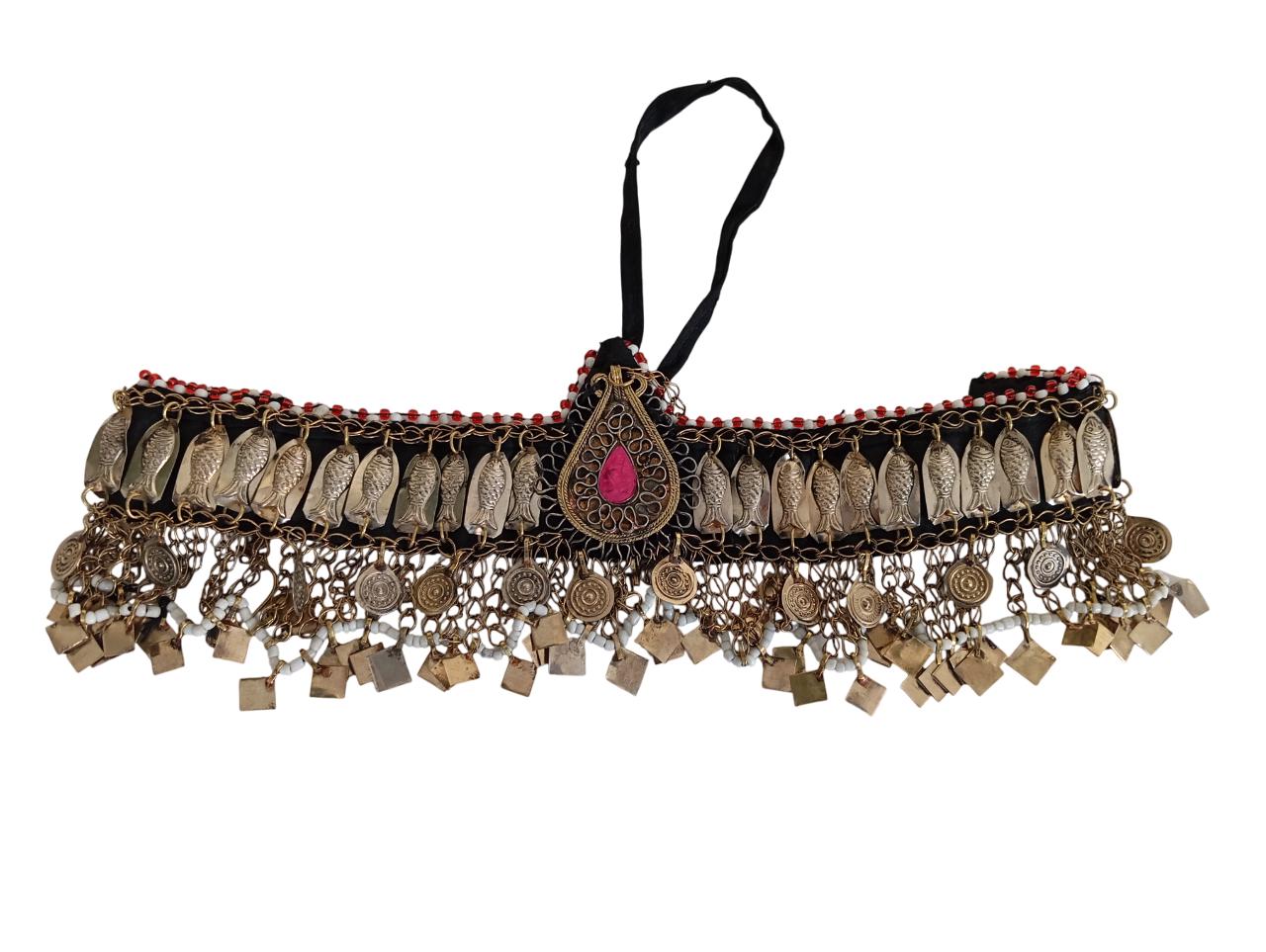 Vintage Maatha Patti Kuchi Pashtun Headdress , Afghani Belly dance Jewelry