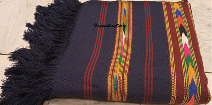 Afghan Wool Patu Blanket: Traditional Colorful Winter Shawl