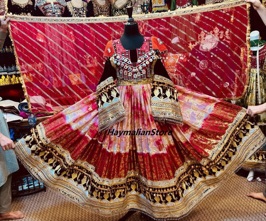 Handmade Afghan Kuchi Dress: Tribal Boho Multicolor 3-Piece