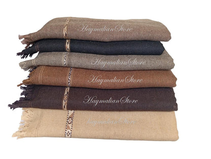 Afghan Patu Blanket: Colorful Wool Blend Shawl, Traditional Style