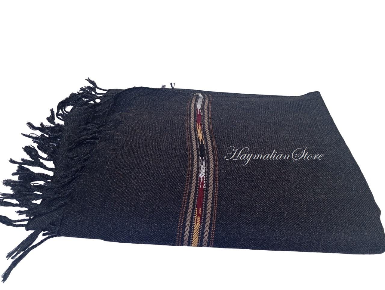 Afghan Patu Blanket: Colorful Wool Blend Shawl, Traditional Style