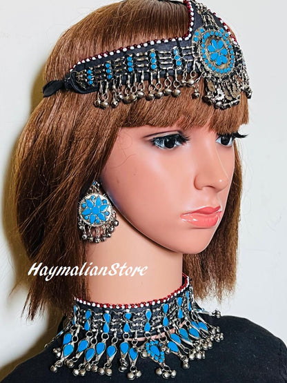 Afghan Tribal Necklace Traditional  Handmade Jewelry Kuchi Boho Necklace full set
