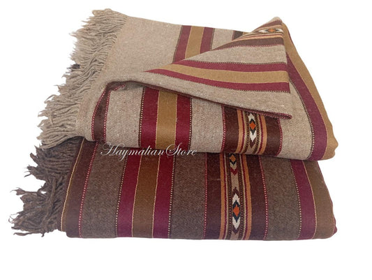 Afghan Wool Patu Blanket: Traditional Winter Shawl