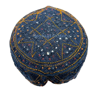 Handmade Embroidered Mirror Cap: Afghan, Sindhi, Balochi Style