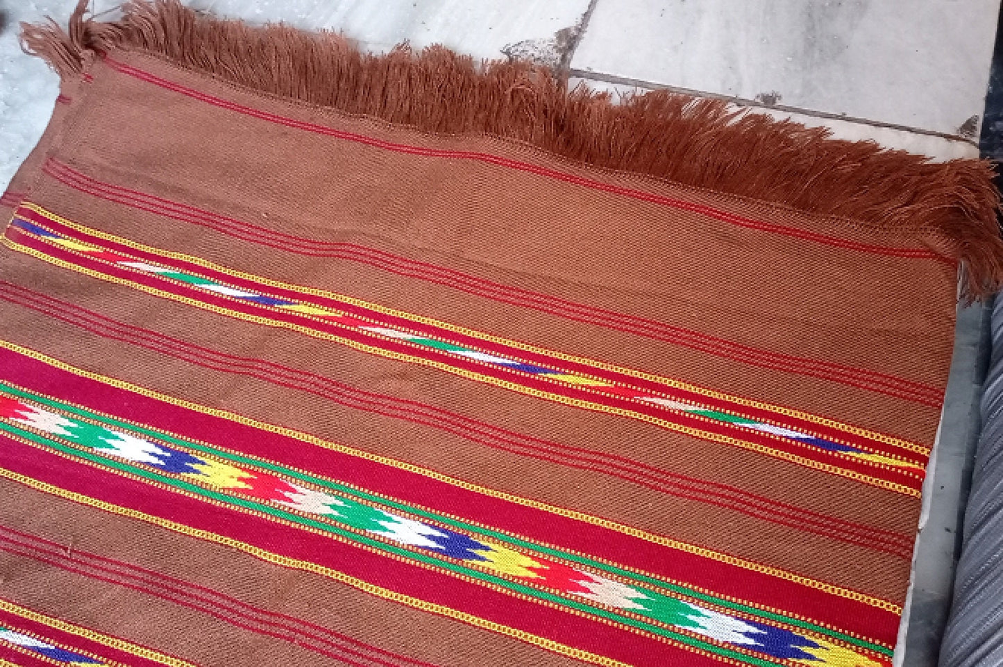 Afghan Wool Patu Blanket: Traditional Colorful Winter Shawl
