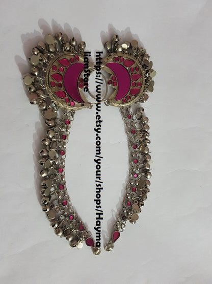 Handmade Kuchi Afghan Earrings Tribal Jewelry Anchor Bohemian Boho from Pakistan