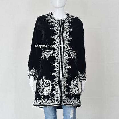 Hand Made Afghan Golabaton Topper Jacket Green Color long vest for women