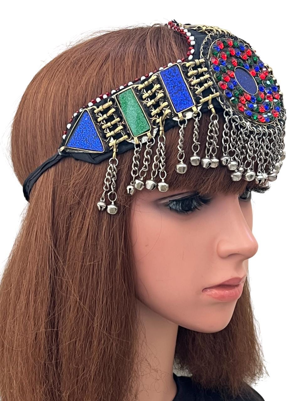 Maatha Patti Kuchi Pashtun Large  Headdress , Afghani Belly dance Jewelry