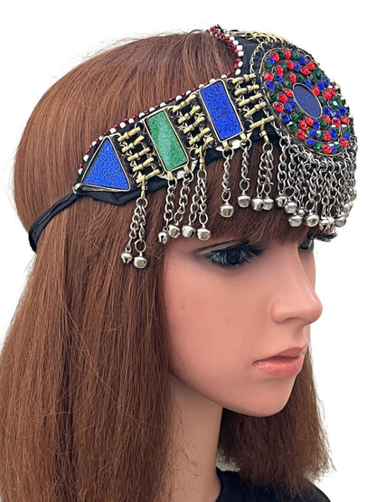 Maatha Patti Kuchi Pashtun Large  Headdress , Afghani Belly dance Jewelry