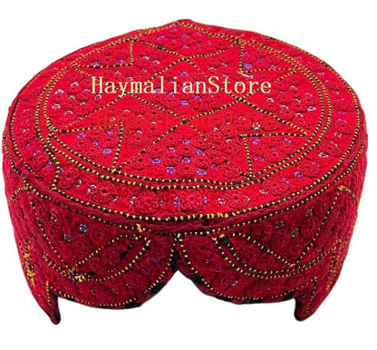 Handmade Embroidered Mirror Cap: Afghan, Sindhi, Balochi Style