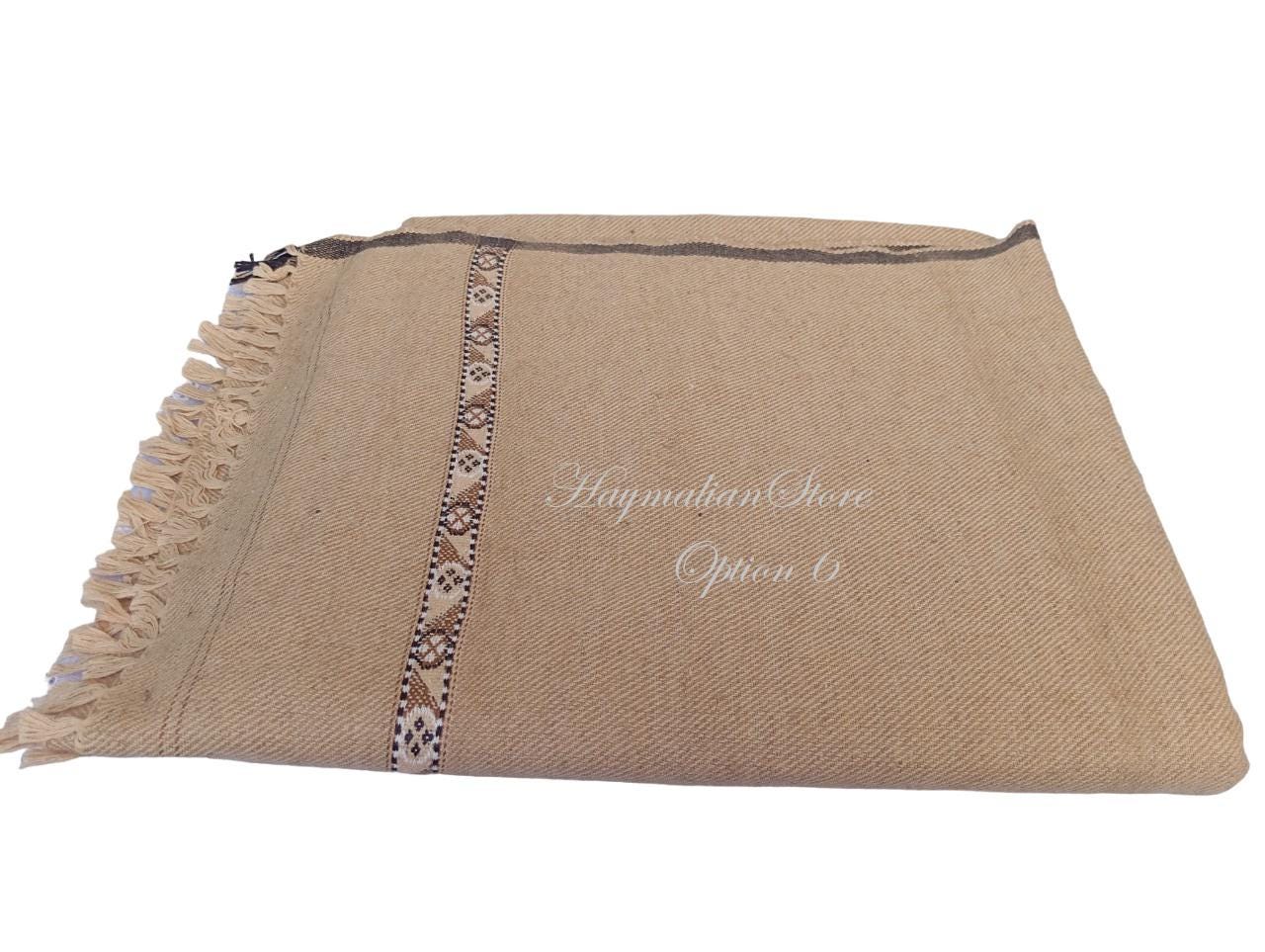 Afghan Patu Blanket: Colorful Wool Blend Shawl, Traditional Style