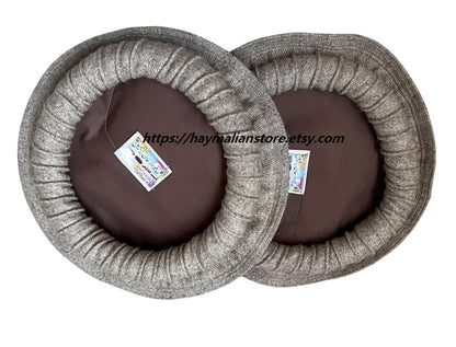 Handmade Wool Pakol Hat: Afghan Chitrali Style, Gray