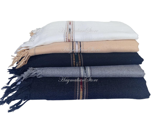 Afghan Patu Blanket: Colorful Wool Blend Shawl, Traditional Style