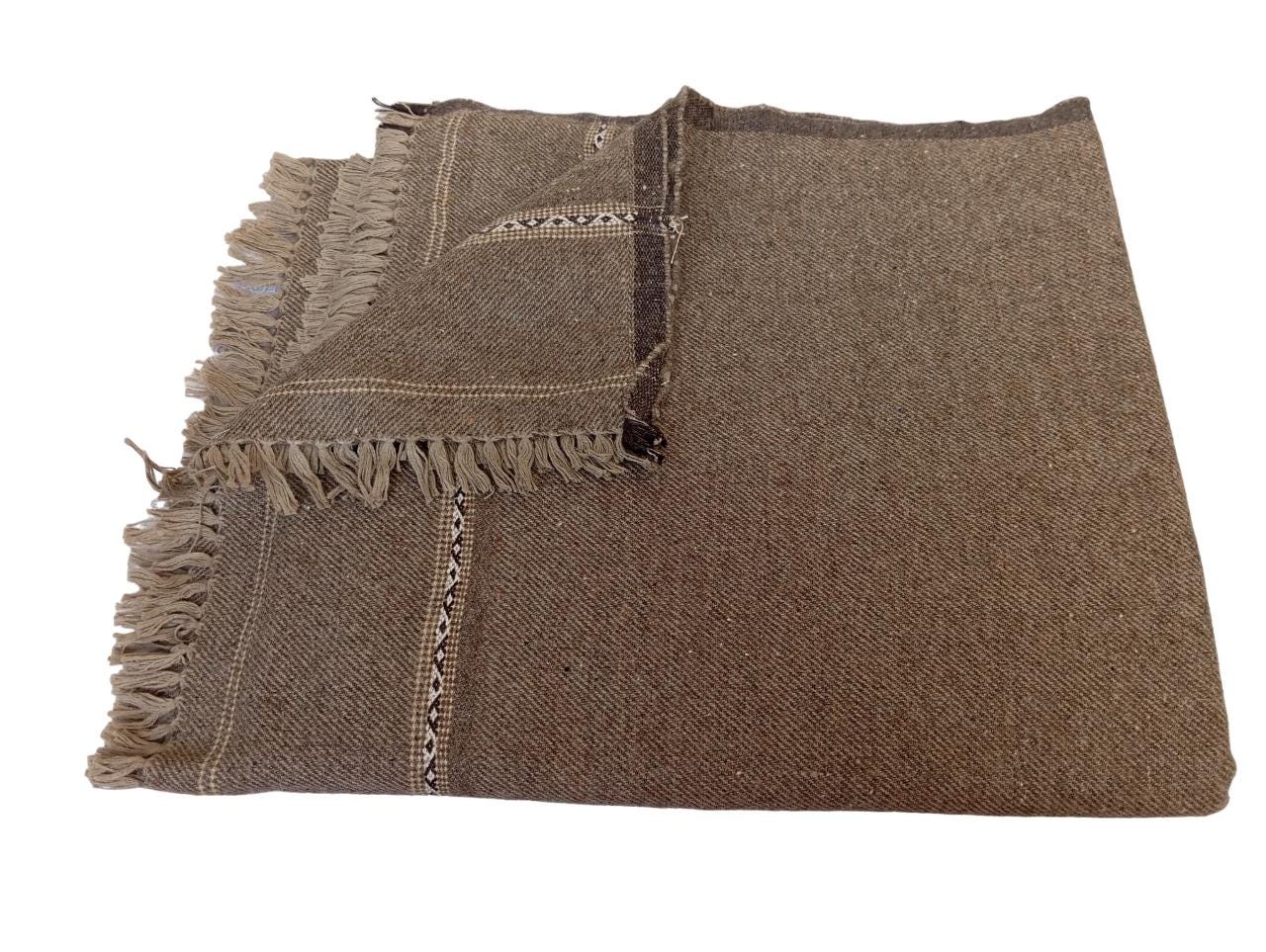 Afghan Patu Blanket: Colorful Wool Blend Shawl, Traditional Style