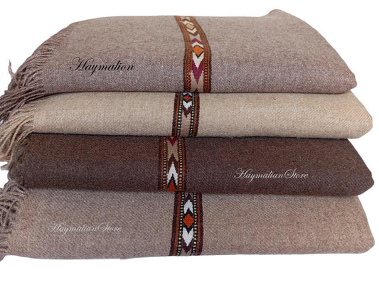 Afghan Wool Patu Blanket: Traditional Winter Shawl