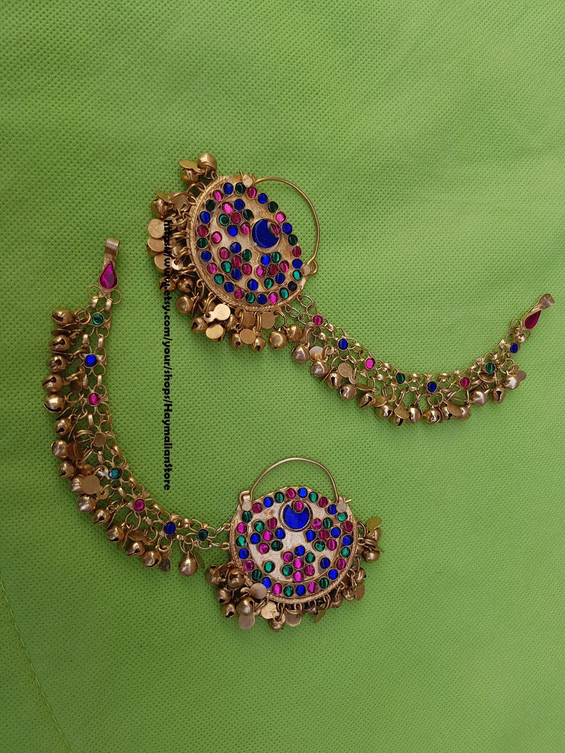 Handmade Kuchi Afghan Earrings Tribal Jewelry Anchor Bohemian Boho from Pakistan