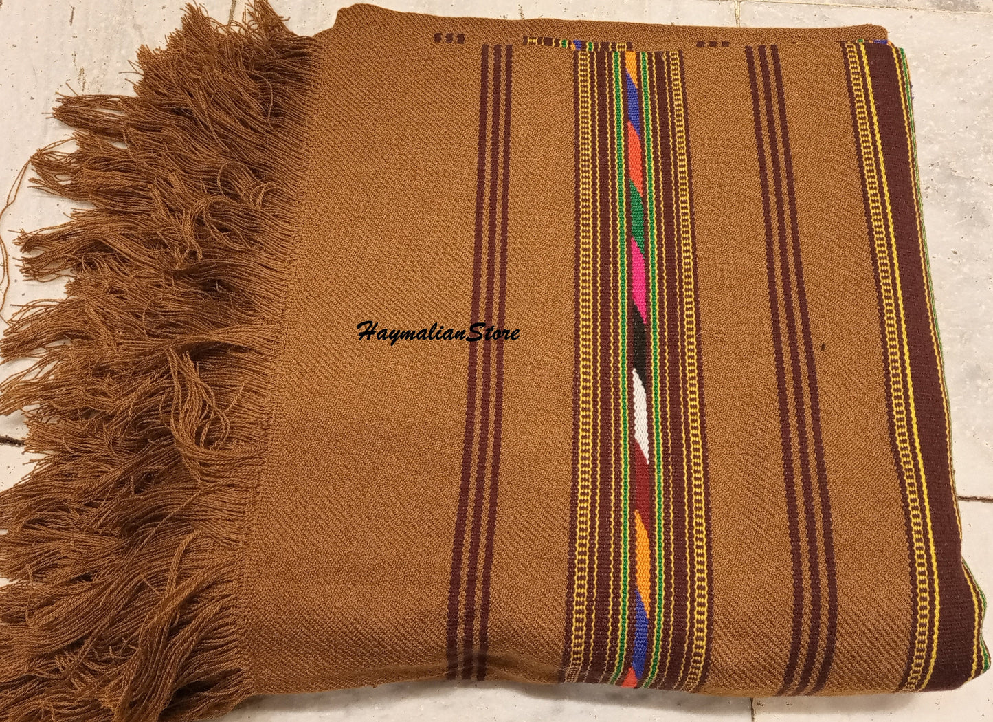 Afghan Wool Patu Blanket: Traditional Colorful Winter Shawl