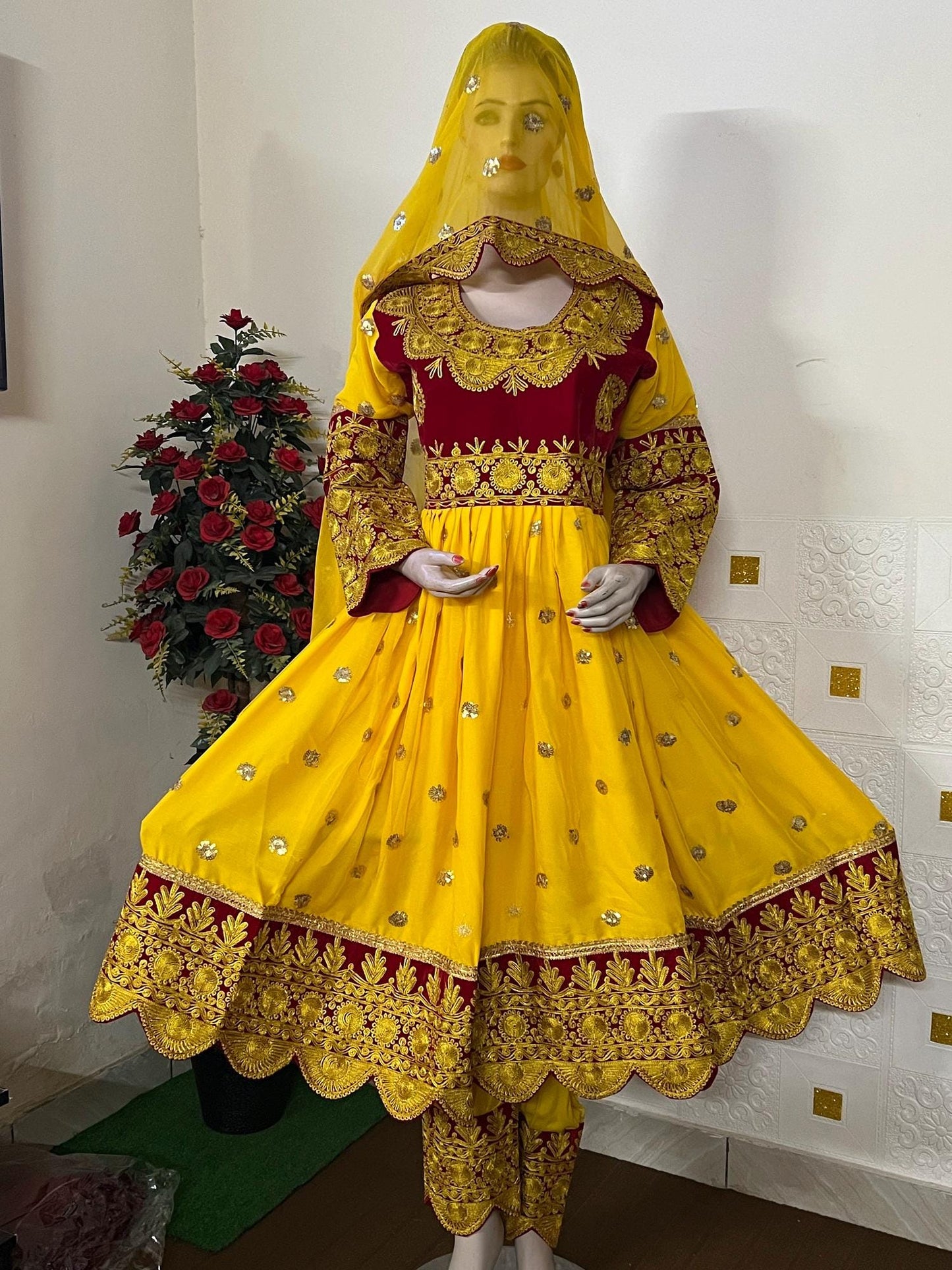 Handmade Afghan Kuchi Dress: Tribal Boho 3-Piece Set