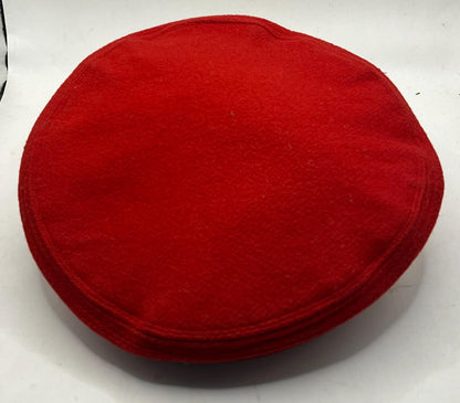 Handmade Wool Pakol Hat: Afghan Chitrali Style, Red (Size 11)
