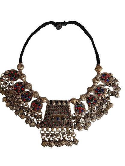 Nomadic Traditional Vintage Antique Handmade Jewelry Kuchi Boho Necklace Ethnic Turkish Waziri Banjara Necklace