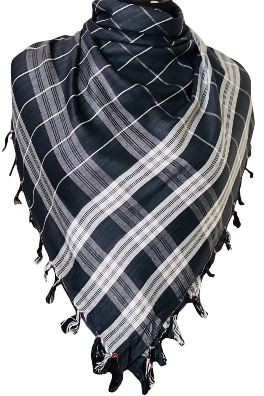 Unisex Arab Shemagh Keffiyeh Scarf: Lightweight Cotton Blend, 45"