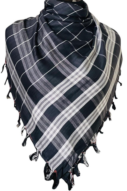 Unisex Arab Shemagh Keffiyeh Scarf: Lightweight Cotton Blend, 45"