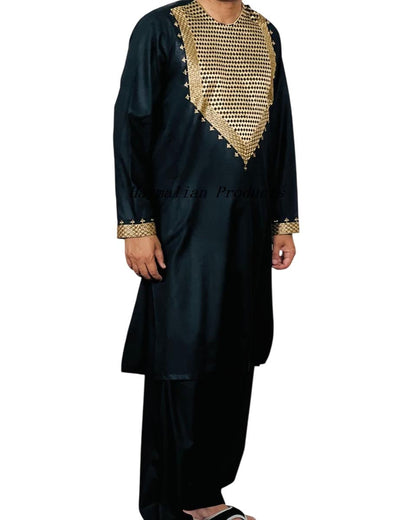 Afghan Peran tumban Afghan Emroidred Men traditional Dress 44 inches Bust